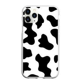 Чехол для iPhone 11 Pro матовый с принтом Му-му в Кировске, Силикон |  | абстракция | бык | кожа коровы | корова | му му | пятна | черно белое | черно белые пятна