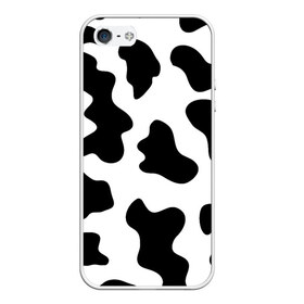 Чехол для iPhone 5/5S матовый с принтом Му-му в Кировске, Силикон | Область печати: задняя сторона чехла, без боковых панелей | абстракция | бык | кожа коровы | корова | му му | пятна | черно белое | черно белые пятна