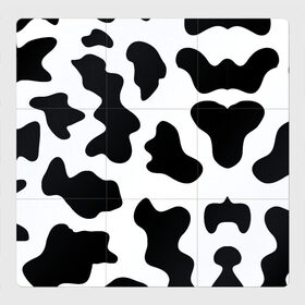 Магнитный плакат 3Х3 с принтом Му-му в Кировске, Полимерный материал с магнитным слоем | 9 деталей размером 9*9 см | абстракция | бык | кожа коровы | корова | му му | пятна | черно белое | черно белые пятна