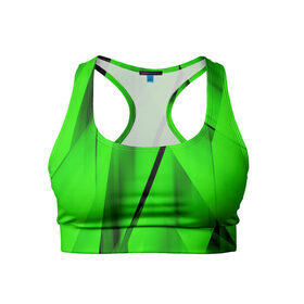 Женский спортивный топ 3D с принтом Зеленый неон в Кировске, 82% полиэстер, 18% спандекс Ткань безопасна для здоровья, позволяет коже дышать, не мнется и не растягивается |  | зелегь | зеленая абстракция | зеленка | зеленые линии | зеленые полосы | зеленый | зеленый неон | неон