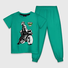 Детская пижама хлопок с принтом Kawasaki Ninja Cup в Кировске, 100% хлопок |  брюки и футболка прямого кроя, без карманов, на брюках мягкая резинка на поясе и по низу штанин
 | cup | engine | girl | helmet | motorcycle | power | двигатель | девушка | кубок | мотоцикл | мощь | шлем
