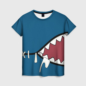 Женская футболка 3D с принтом Акула gawr gura в Кировске, 100% полиэфир ( синтетическое хлопкоподобное полотно) | прямой крой, круглый вырез горловины, длина до линии бедер | baby shark | gawr gura | акула | акуленок | акулы | с акулами | с акулой | челюсти