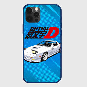 Чехол для iPhone 12 Pro с принтом Initial D машина на голубом фоне в Кировске, силикон | область печати: задняя сторона чехла, без боковых панелей | initial d | аниме | гонки | инициал ди | король дрифта | уличные гонки | фильм