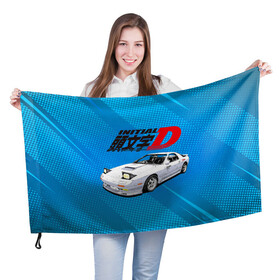 Флаг 3D с принтом INITIAL D. в Кировске, 100% полиэстер | плотность ткани — 95 г/м2, размер — 67 х 109 см. Принт наносится с одной стороны | initial d | аниме | гонки | инициал ди | король дрифта | уличные гонки | фильм