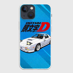 Чехол для iPhone 13 mini с принтом Initial D машина на голубом фоне в Кировске,  |  | initial d | аниме | гонки | инициал ди | король дрифта | уличные гонки | фильм