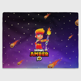 Плед 3D с принтом BRAWL STARS AMBER. в Кировске, 100% полиэстер | закругленные углы, все края обработаны. Ткань не мнется и не растягивается | 8 bit | amber | brawl stars | colette | crow | gale | leon | max | mecha | mecha crow | mr.p | sally leon | shark | tara | virus 8 bit | werewolf leon | акула | амбер | берли | бравл старс | ворон | коллет | макс | оборотень