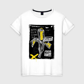 Женская футболка хлопок с принтом African banana в Кировске, 100% хлопок | прямой крой, круглый вырез горловины, длина до линии бедер, слегка спущенное плечо | 2020 | абстракция | граффити | стиль | тренд | уличный стиль | урбан