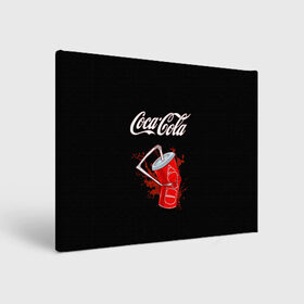 Холст прямоугольный с принтом Coca Cola в Кировске, 100% ПВХ |  | Тематика изображения на принте: coca cola | газировка | кола | лето | лимонад | свежесть | стакан