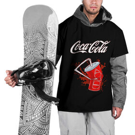 Накидка на куртку 3D с принтом Coca Cola в Кировске, 100% полиэстер |  | coca cola | газировка | кола | лето | лимонад | свежесть | стакан