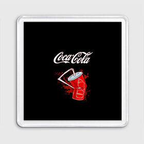 Магнит 55*55 с принтом Coca Cola в Кировске, Пластик | Размер: 65*65 мм; Размер печати: 55*55 мм | coca cola | газировка | кола | лето | лимонад | свежесть | стакан