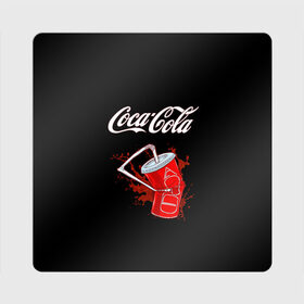 Магнит виниловый Квадрат с принтом Coca Cola в Кировске, полимерный материал с магнитным слоем | размер 9*9 см, закругленные углы | coca cola | газировка | кола | лето | лимонад | свежесть | стакан
