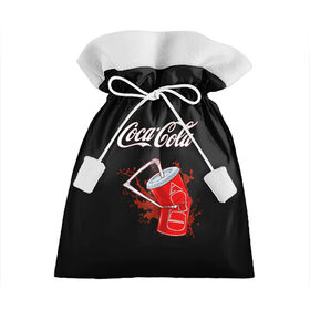 Подарочный 3D мешок с принтом Coca Cola в Кировске, 100% полиэстер | Размер: 29*39 см | Тематика изображения на принте: coca cola | газировка | кола | лето | лимонад | свежесть | стакан