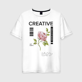 Женская футболка хлопок Oversize с принтом CREATIVE в Кировске, 100% хлопок | свободный крой, круглый ворот, спущенный рукав, длина до линии бедер
 | 2020 | абстракция | граффити | стиль | тренд | уличный стиль | урбан