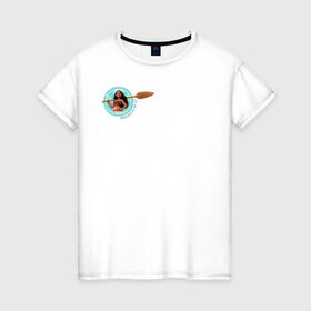 Женская футболка хлопок с принтом Daughter of the Sea в Кировске, 100% хлопок | прямой крой, круглый вырез горловины, длина до линии бедер, слегка спущенное плечо | moana | vdzajul