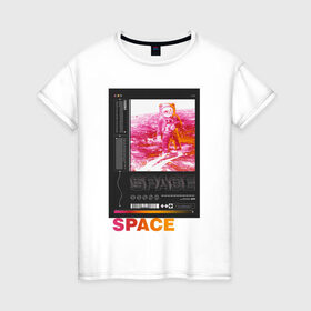 Женская футболка хлопок с принтом Space в Кировске, 100% хлопок | прямой крой, круглый вырез горловины, длина до линии бедер, слегка спущенное плечо | 2020 | абстракция | граффити | стиль | тренд | уличный стиль | урбан