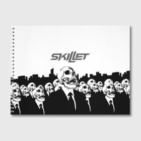 Альбом для рисования с принтом SKILLET в Кировске, 100% бумага
 | матовая бумага, плотность 200 мг. | skillet | skillet 2020 | skillet hero | skillet monster | skillet rose | группа skillet | скелет
