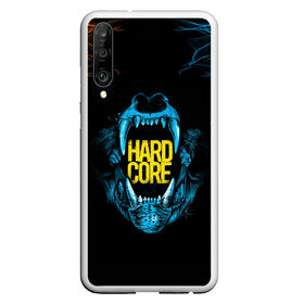 Чехол для Honor P30 с принтом HARD CORE в Кировске, Силикон | Область печати: задняя сторона чехла, без боковых панелей | голова животного | зубы | клыки | оскал | хард кор | череп | эпичная надпись