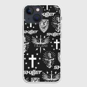 Чехол для iPhone 13 mini с принтом SKILLET в Кировске,  |  | skillet | skillet 2020 | skillet hero | skillet monster | skillet rose | группа skillet | скелет