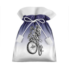 Подарочный 3D мешок с принтом BMX в Кировске, 100% полиэстер | Размер: 29*39 см | bike | bmx | bones | eyes | jaw | skeleton | skull | sport | велосипед | кости | пасть | скелет | спорт | череп