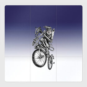 Магнитный плакат 3Х3 с принтом BMX в Кировске, Полимерный материал с магнитным слоем | 9 деталей размером 9*9 см | bike | bmx | bones | eyes | jaw | skeleton | skull | sport | велосипед | кости | пасть | скелет | спорт | череп