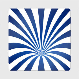 Магнит виниловый Квадрат с принтом Оптическая иллюзия в Кировске, полимерный материал с магнитным слоем | размер 9*9 см, закругленные углы | глубина | иллюзия | линии | оптическая иллюзия | полосы | синие линии | синие полосы | синий