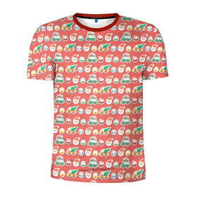 Мужская футболка 3D спортивная с принтом Рождественские наклейки в Кировске, 100% полиэстер с улучшенными характеристиками | приталенный силуэт, круглая горловина, широкие плечи, сужается к линии бедра | 