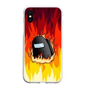 Чехол для iPhone XS Max матовый с принтом Among Us Fire (Z) в Кировске, Силикон | Область печати: задняя сторона чехла, без боковых панелей | among us | among us 2 | amongus | fortegreen | impostor | innersloth | medbay | аманг ас | амонгас | амонгус | джейсон вурхиз | импостор | клан шляпок | предатель | самозванец | среди нас | стэн пайнс