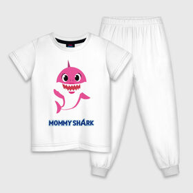 Детская пижама хлопок с принтом Baby Shark Mommy в Кировске, 100% хлопок |  брюки и футболка прямого кроя, без карманов, на брюках мягкая резинка на поясе и по низу штанин
 | 