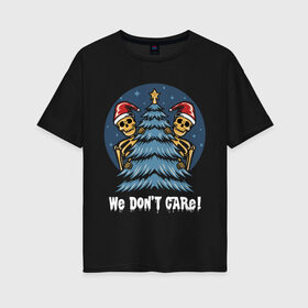Женская футболка хлопок Oversize с принтом X-mas tree в Кировске, 100% хлопок | свободный крой, круглый ворот, спущенный рукав, длина до линии бедер
 | Тематика изображения на принте: 