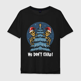 Мужская футболка хлопок Oversize с принтом X-mas tree в Кировске, 100% хлопок | свободный крой, круглый ворот, “спинка” длиннее передней части | Тематика изображения на принте: 