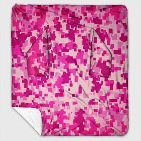 Плед с рукавами с принтом Розовый камуфляж в Кировске, 100% полиэстер | Закругленные углы, все края обработаны. Ткань не мнется и не растягивается. Размер 170*145 | камуфляж | милитари | пиксель | пиксельный | розовый | узор