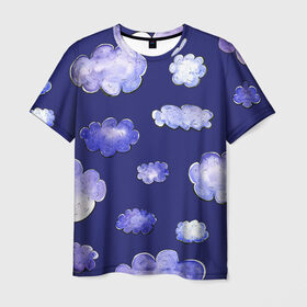 Мужская футболка 3D с принтом ОБЛАКА в Кировске, 100% полиэфир | прямой крой, круглый вырез горловины, длина до линии бедер | голубое небо | красивые облака | небо | облака | рисованные облака