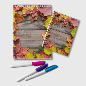 Блокнот с принтом Осенний Забор в Кировске, 100% бумага | 48 листов, плотность листов — 60 г/м2, плотность картонной обложки — 250 г/м2. Листы скреплены удобной пружинной спиралью. Цвет линий — светло-серый
 | 