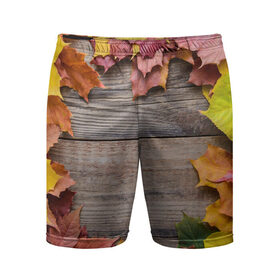Мужские шорты спортивные с принтом Осенний Забор в Кировске,  |  | Тематика изображения на принте: 