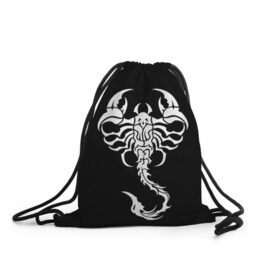 Рюкзак-мешок 3D с принтом Скорпион в Кировске, 100% полиэстер | плотность ткани — 200 г/м2, размер — 35 х 45 см; лямки — толстые шнурки, застежка на шнуровке, без карманов и подкладки | знак зодиака | природа. | ракообразные | скорпион | ядовитые существа