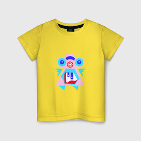 Детская футболка хлопок с принтом Ангельский монстрик вар2 в Кировске, 100% хлопок | круглый вырез горловины, полуприлегающий силуэт, длина до линии бедер | abstract | angel | character | geometric | monster