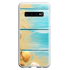 Чехол для Samsung Galaxy S10 с принтом ПИРС 2 в Кировске, Силикон | Область печати: задняя сторона чехла, без боковых панелей | Тематика изображения на принте: дерево | лето | море | песок | пирс | пляж | ракушки