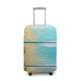 Чехол для чемодана 3D с принтом ПИРС 2 в Кировске, 86% полиэфир, 14% спандекс | двустороннее нанесение принта, прорези для ручек и колес | дерево | лето | море | песок | пирс | пляж | ракушки