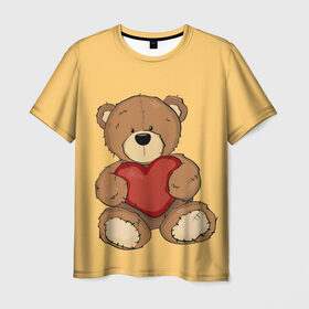 Мужская футболка 3D с принтом Мишка Тедди в Кировске, 100% полиэфир | прямой крой, круглый вырез горловины, длина до линии бедер | игрушка | игрушки | медведь | миша | мишкатедди | мягкаяигрушка | тедди