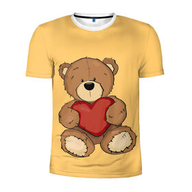 Мужская футболка 3D спортивная с принтом Мишка Тедди в Кировске, 100% полиэстер с улучшенными характеристиками | приталенный силуэт, круглая горловина, широкие плечи, сужается к линии бедра | игрушка | игрушки | медведь | миша | мишкатедди | мягкаяигрушка | тедди