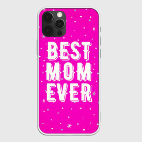Чехол для iPhone 12 Pro Max с принтом Лучшая мама в Кировске, Силикон |  | best | ever | mom | звезды | лучшая | мама | розовый | снежинки | фуксия | ярко