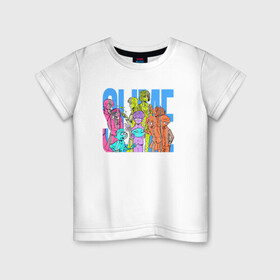 Детская футболка хлопок с принтом Slime в Кировске, 100% хлопок | круглый вырез горловины, полуприлегающий силуэт, длина до линии бедер | Тематика изображения на принте: rimuru | slime | римуру | слайм | шион