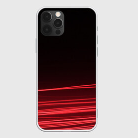 Чехол для iPhone 12 Pro Max с принтом Красное и Черное в Кировске, Силикон |  | красный цвет | линия | неон | свет | текстура | черный и красный