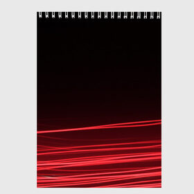 Скетчбук с принтом Красное и Черное в Кировске, 100% бумага
 | 48 листов, плотность листов — 100 г/м2, плотность картонной обложки — 250 г/м2. Листы скреплены сверху удобной пружинной спиралью | красный цвет | линия | неон | свет | текстура | черный и красный