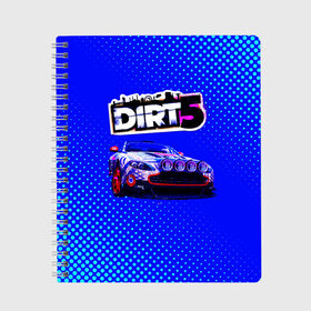 Тетрадь с принтом Dirt 5 в Кировске, 100% бумага | 48 листов, плотность листов — 60 г/м2, плотность картонной обложки — 250 г/м2. Листы скреплены сбоку удобной пружинной спиралью. Уголки страниц и обложки скругленные. Цвет линий — светло-серый
 | Тематика изображения на принте: dirt | dirt 4 | dirt 5 | dirt car | dirt logo | dirt racing | dirt машины | дирт 4 | дирт 5