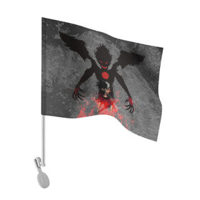 Флаг для автомобиля с принтом Черный клевер в Кировске, 100% полиэстер | Размер: 30*21 см | asta | black clover | акума | аста | демон | пятилистник | черный клевер