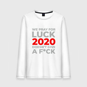 Мужской лонгслив хлопок с принтом 2020 Pray For Luck в Кировске, 100% хлопок |  | 2020 | 2021 | coronavirus | covid | covid 19 | covid19 | new year | вирус | год | грипп | дед мороз | заражение | зима | карантин | клаус | корона | коронавирус | маска | новый год | пандемия | праздник | самоизоляция | санта