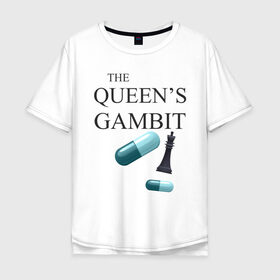 Мужская футболка хлопок Oversize с принтом the queens gambit в Кировске, 100% хлопок | свободный крой, круглый ворот, “спинка” длиннее передней части | Тематика изображения на принте: the queens gambit | нетфликс | сериал | ход королевы