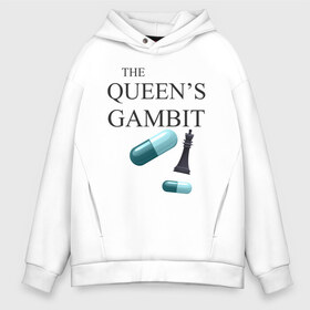 Мужское худи Oversize хлопок с принтом the queens gambit в Кировске, френч-терри — 70% хлопок, 30% полиэстер. Мягкий теплый начес внутри —100% хлопок | боковые карманы, эластичные манжеты и нижняя кромка, капюшон на магнитной кнопке | the queens gambit | нетфликс | сериал | ход королевы