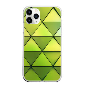 Чехол для iPhone 11 Pro матовый с принтом Зелёные треугольники в Кировске, Силикон |  | Тематика изображения на принте: геометрия | зелёный | текстура | треугольники | фигуры